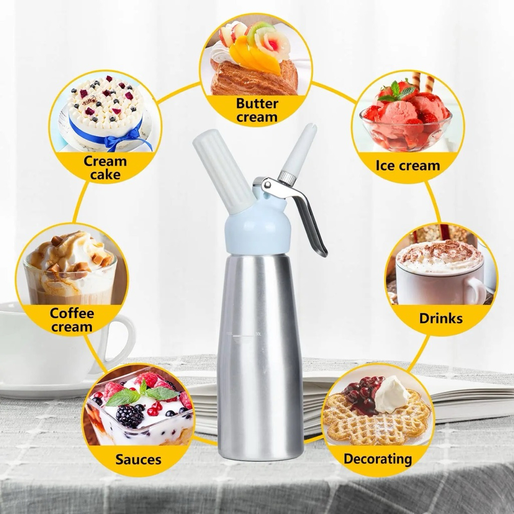 กระบอกทำวิปครีม Cream Whipper ขนาด 500ml. อลูมิเนียม รูปที่ 3