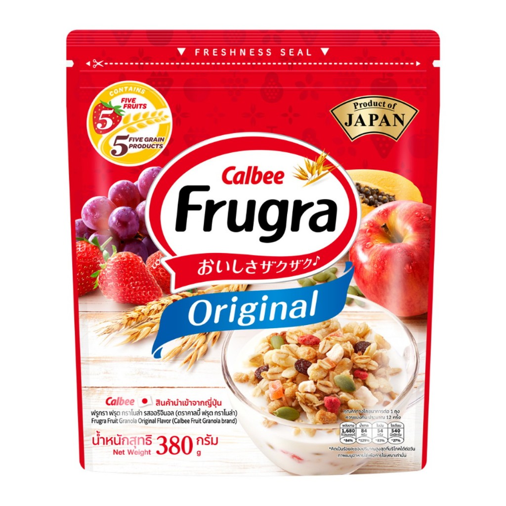 คาลบี้ ฟรุตกราโนล่า รสออริจินอล 380 ก. CALBEE Frugra Fruit Granola Original Flavor 380 g.