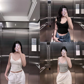 [NEW] SHAWRYY - Lace Lora Top สายเดี่ยวผ้านิ่ม แต่งลูกไม้ คัตติ้งกระชับสบาย สายปรับได้