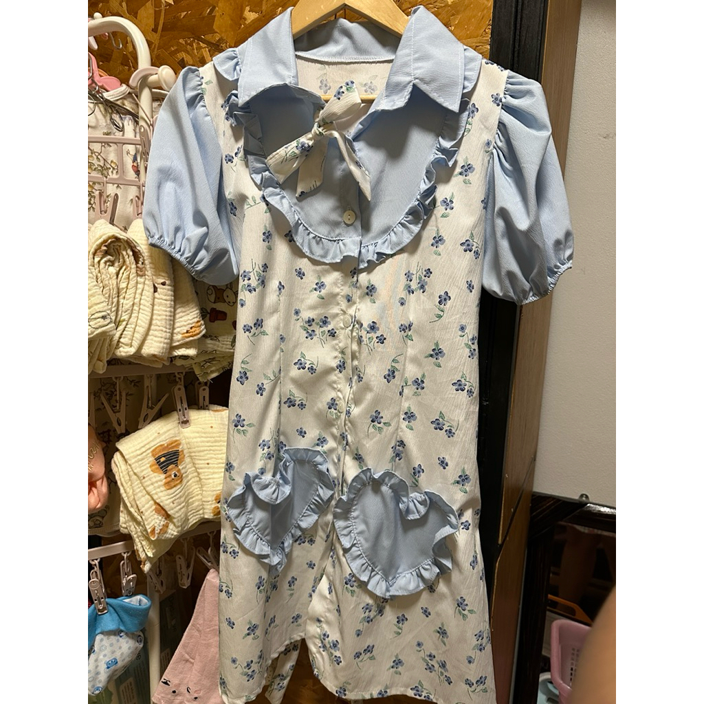 VIP1 เดรส ลายดอกผูกหลัง อก38 ยาว32