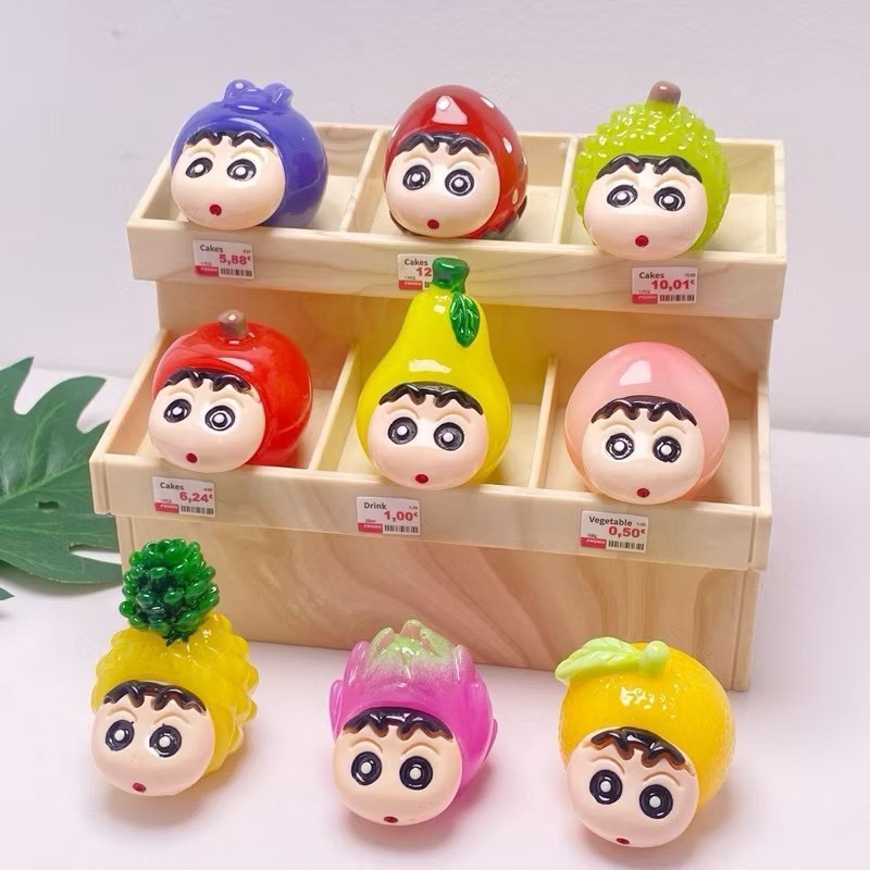 🍓พร้อมส่งในไทย 🥝 น้องชินจุงผลไม้ ขนาด M เป็นเรซิ่น💌 แบบสุ่มสี 💌ราคาต่อตัว