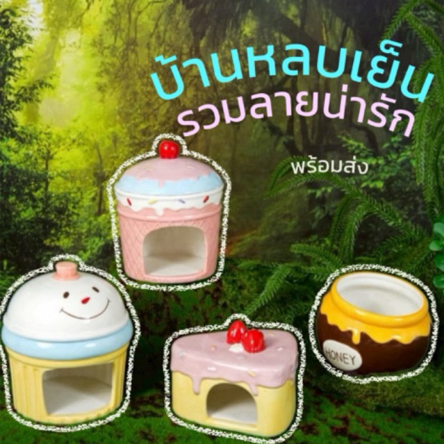 บ้านหลบเย็น ใหญ่มาก ไจแอนท์นอนได้ แฮมสเตอร์ บ้านเซรามิก บ้านหลบลายน่ารัก