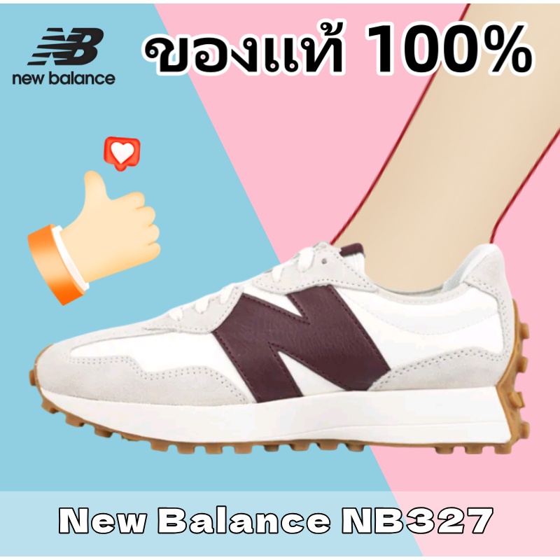 【ของแท้ 100%】✈  New Balance NB 327 burgundy WS327KA