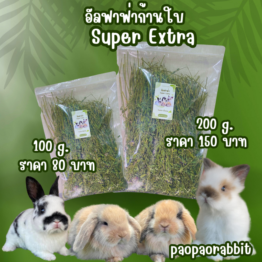 อัลฟาฟ่าก้านใบ Super extra  อาหารกระต่าย