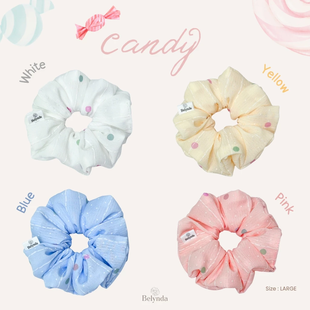 Belynda ♥ Scrunchies ♥ Candy ♥ Regular / Large ยางรัดผม โดนัท รุ่น Candy