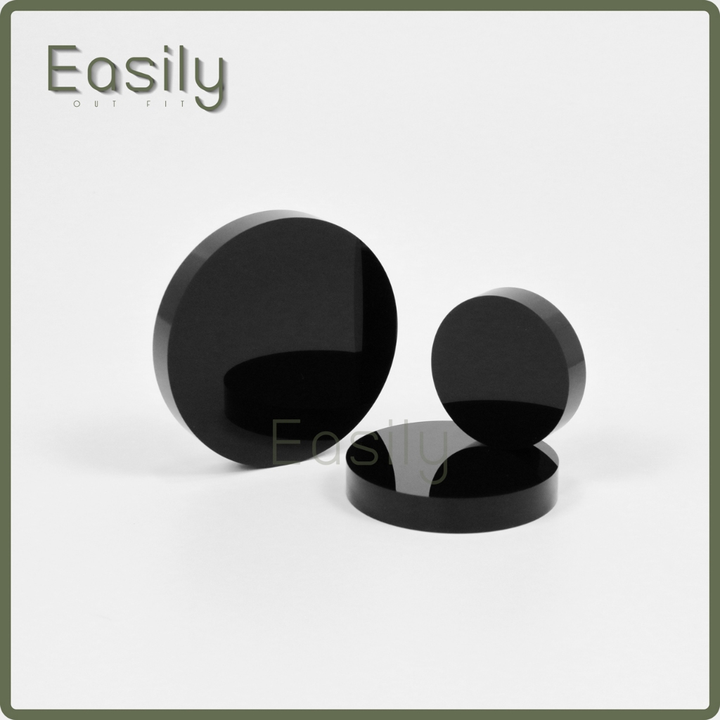 แท่นอะคริลิคดำเงา แบบกลมหนา 1.5 cm Display prop แท่นวางถ่ายสินค้า พร็อพถ่ายรูป Easily