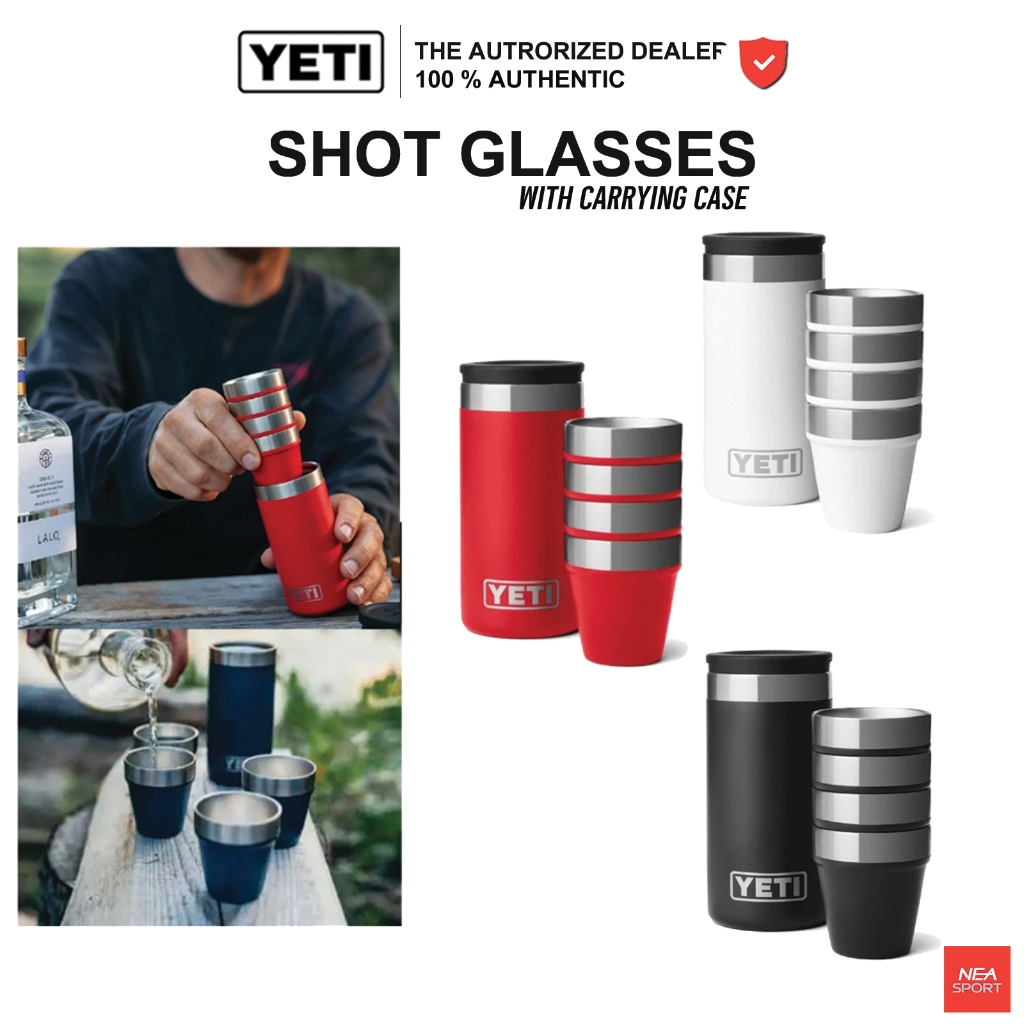 [อย่าลืม ทาเกลือที่ขอบแก้วด้วยนะ!] YETI SHOT GLASSES WITH CARRYING CASE กระบอกน้ำ เยติ ลิขสิทธิ์แท้