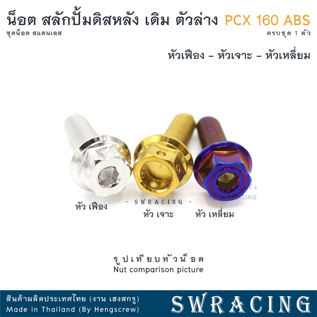 PCX160 น็อตเลส    สลักปั้มดิสล่าง ตัวหลัง    ครบชุด 1 ตัว น็อตสแตนเลส  ราคาขายต่อ 1 ชุด งานเฮงสกรู - รูปที่ 2