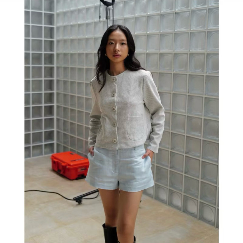 ส่งต่อ used like new✨Rally RM Button Jacket Size M🩵 Pearl