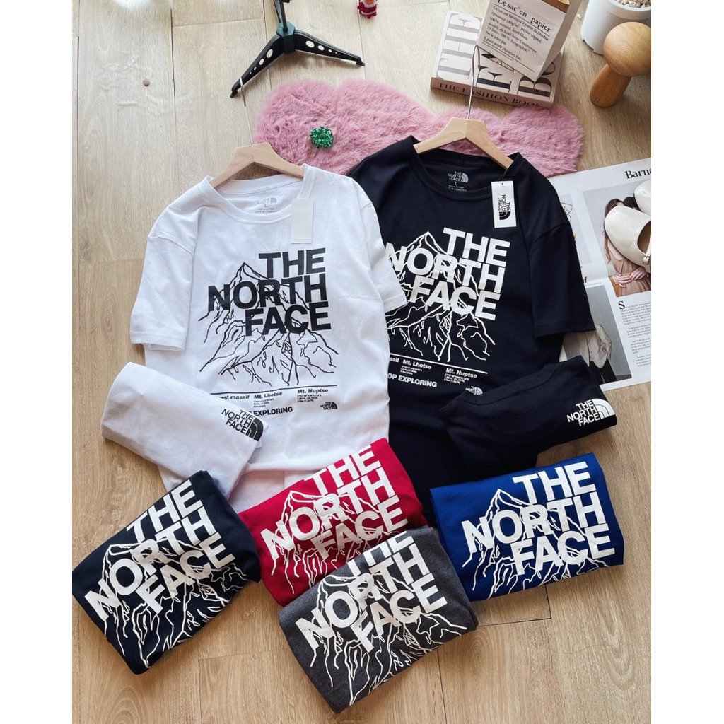 ขส2502  🔥Sale🔥 งานป้ายTNF ✨ เสื้อยืดคอกลมแขนสั้น Unisex ลายสกรีนหน้า-หลัง เนื้อผ้าคอตตอลผ้านุ่มๆ ใส่