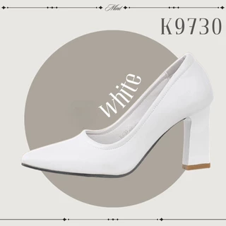 สินค้าพร้อมส่ง K9730 รองเท้าคัทชู ส้นก้อน สูง3นิ้ว มี 7สี หนังพียูหนังนิ่ม