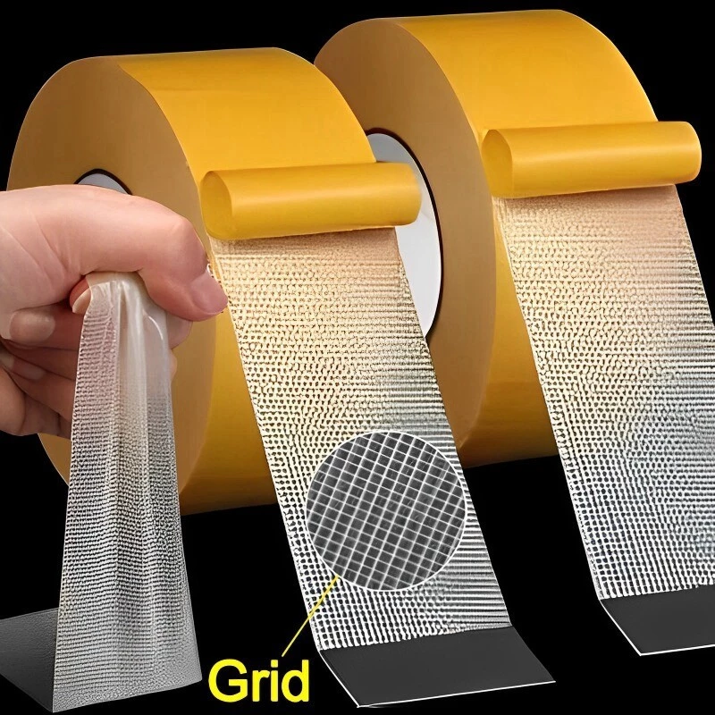 5M Strong Fixation Double Sided Tape Translucent Mesh Waterproof Strong Traceless Cloth Duct Tape High Viscosity Carpet
