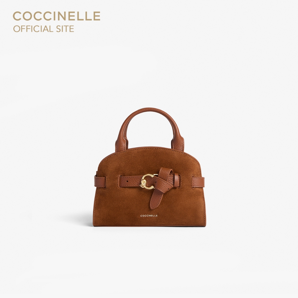 COCCINELLE กระเป๋าถือผู้หญิง รุ่น SABINE HANDBAG 180301 สี COGNAC/COGNAC