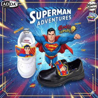 รองเท้านักเรียน รองเท้าอนุบาล Adda ซุปเปอร์แมน ดำ(41A25) ขาว…