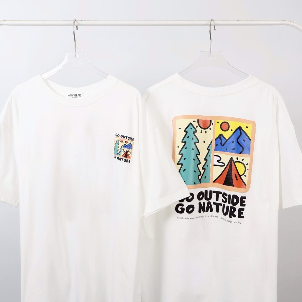 เสื้อยืด  oversize cotton 100% คอกลม แขนสั้น งายป้าย!