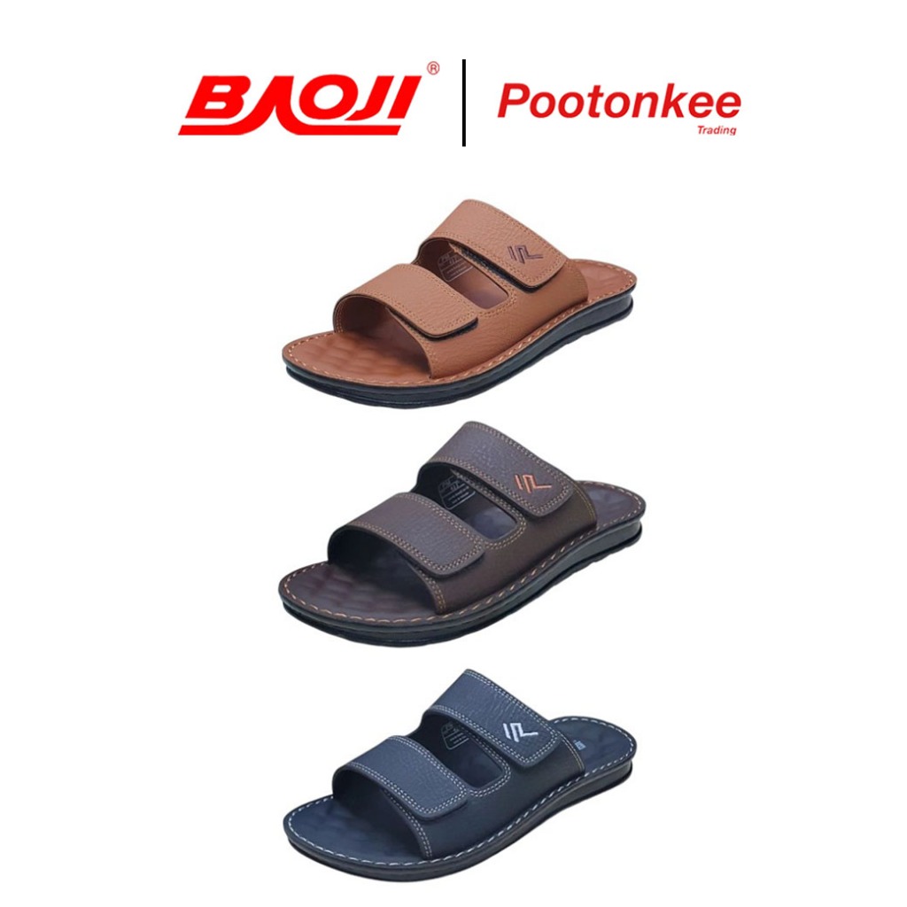 BAOJI รุ่น PM 103 รองเท้าแตะบาโอจิ รองเท้าแตะสวมหนังชาย Size 39-44