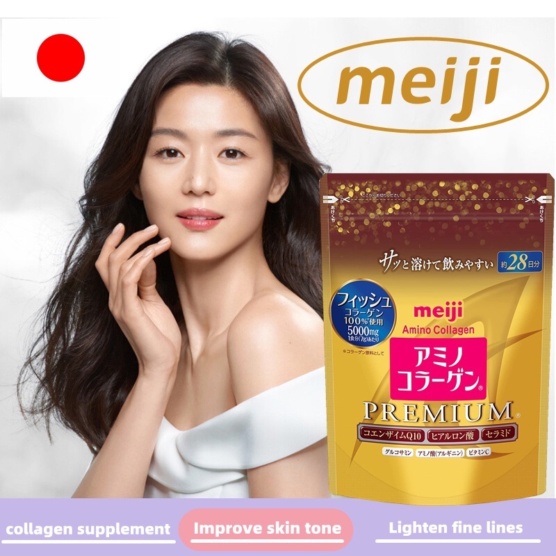 ⚡EXP:09/2027⚡2 ถุง Meiji Amino Collagen Premium 196g/28day(เมจิ อะมิโน คอลลาเจน)Collagen+CoQ10 - รูปที่ 2