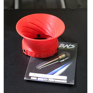 ปากแตร3D(สีแดง)คาร์บูN-pro ปากเดิม-34มิล พร้อมเข็มโม