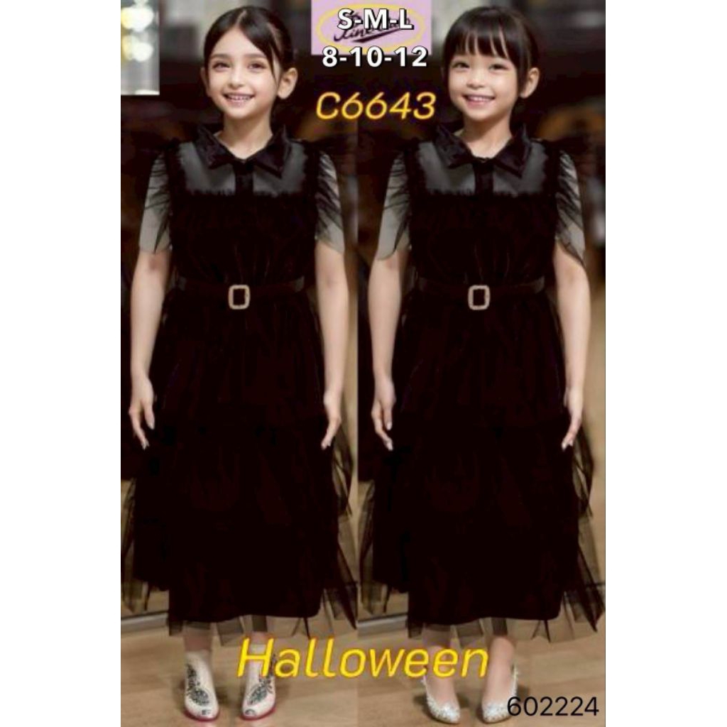 mea ชุด wednesday Halloween costume kids ชุดแฟนซีเด็ก