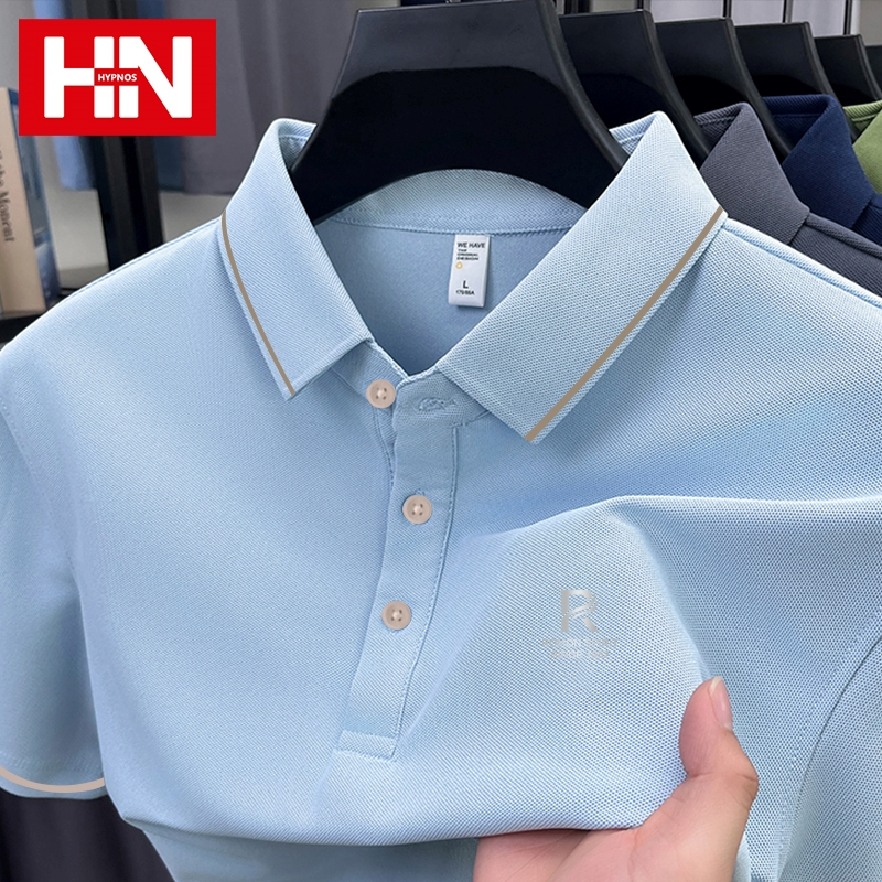 HYPNOS 2321-Rเสื้อโปโลผู้ชาย สไตล์สปอร์ต แขนสั้น ผ้าฝ้ายแท้ ใส่สบาย เสื้อโปโล Unisex ผู้ชาย ผู้หญิง สีพื้น สไตล์มินิมอล - รูปที่ 4