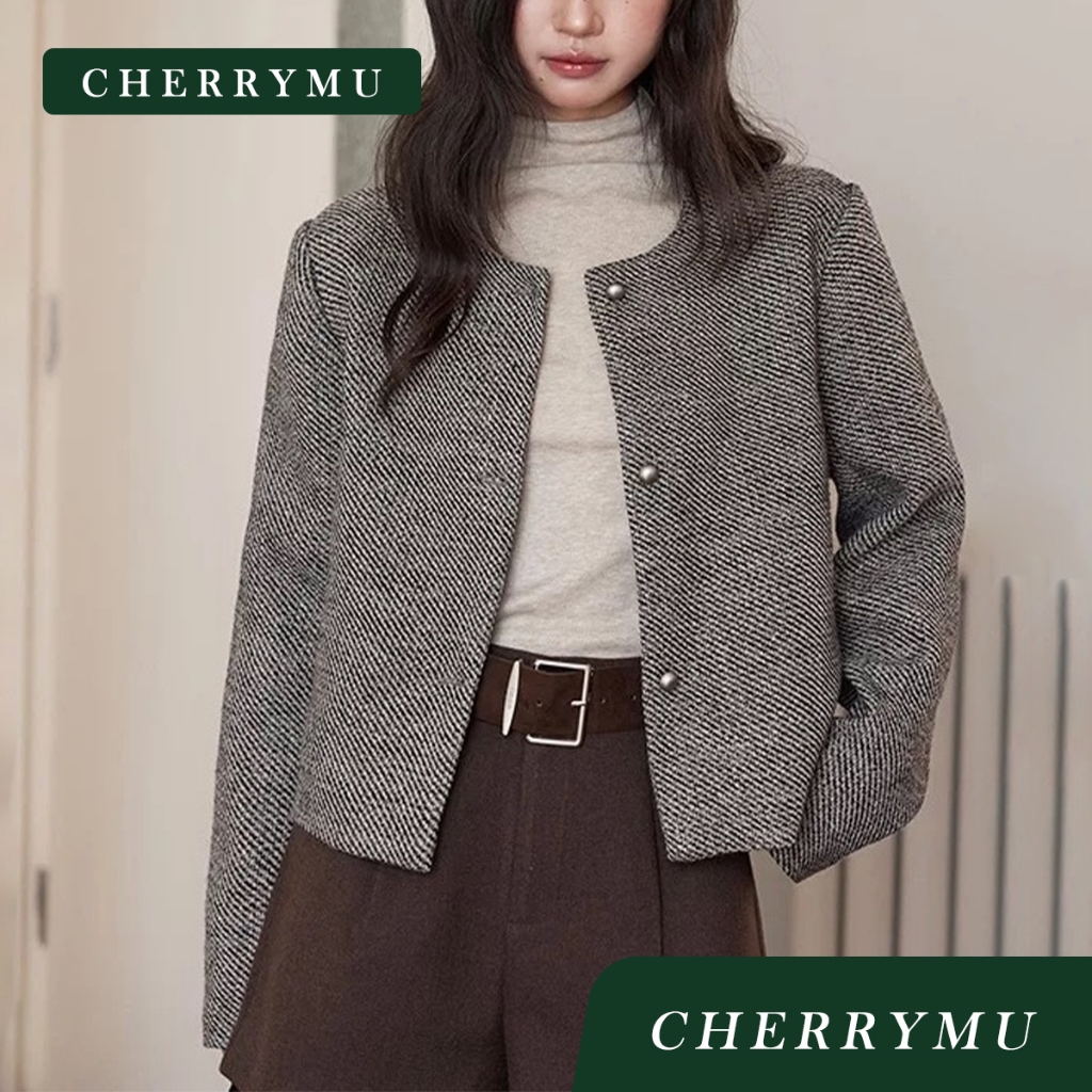 CHERRYMU รุ่น CS211 เสื้อเบลเซอร์ เสื้อคลุมผ้าทวิต