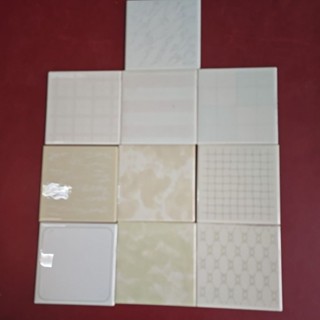 กระเบื้อง ปูผนัง ขนาด 4 * 4 นิ้ว สีพื้น มีลายในตัวขายเป็นชุด…
