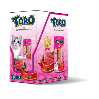 TORO ขนมแมวปลาชิ้น โทโร่ ขนาดซองละ 30กรัม (ยกกล่อง x12ซอง)