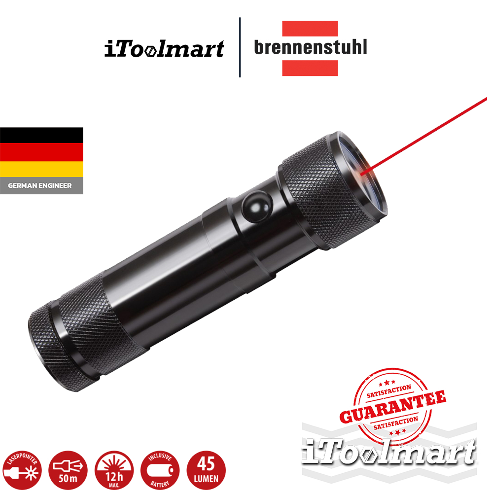 BRENNENSTUHLไฟฉายเลเซอร์ Eco-LED ความสว่าง 45lm ถ่าน AAA 1179890100
