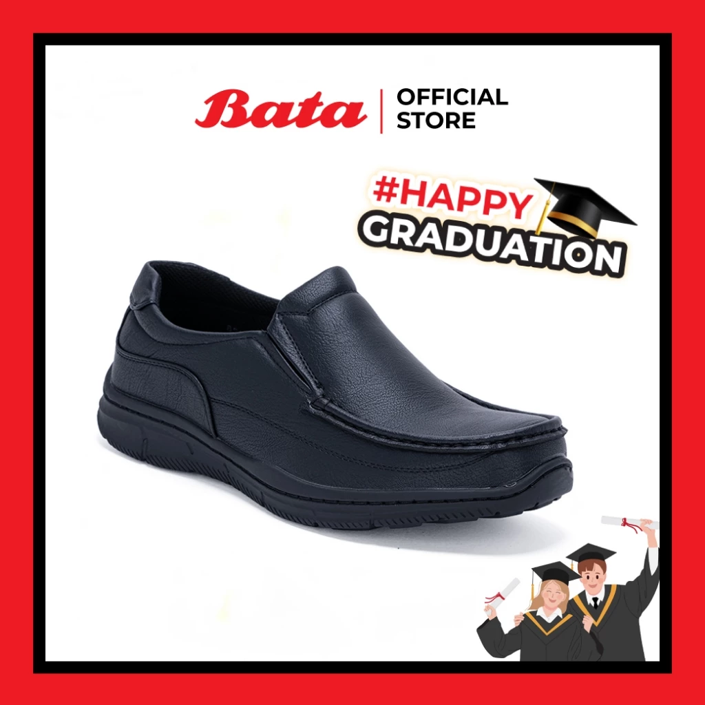 *Best Seller* Bata บาจา รองเท้าคัทชูแบบสวม ใส่ทำงาน สำหรับผู้ชาย รุ่น Amber สีดำ 8516278
