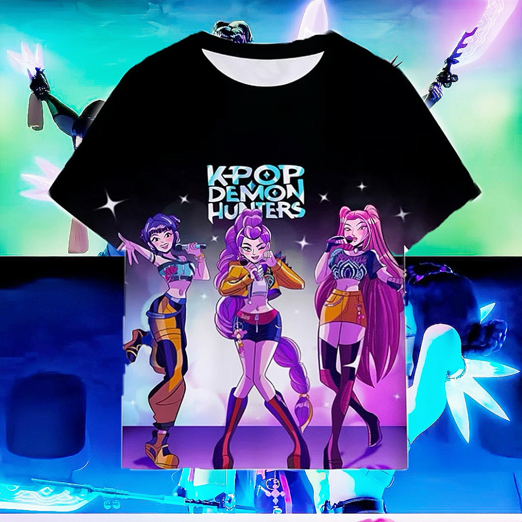 BB140 เสื้อยืดเด็กใหม่ KPop Demon Hunters กราฟิก 3D รูปที่ 5