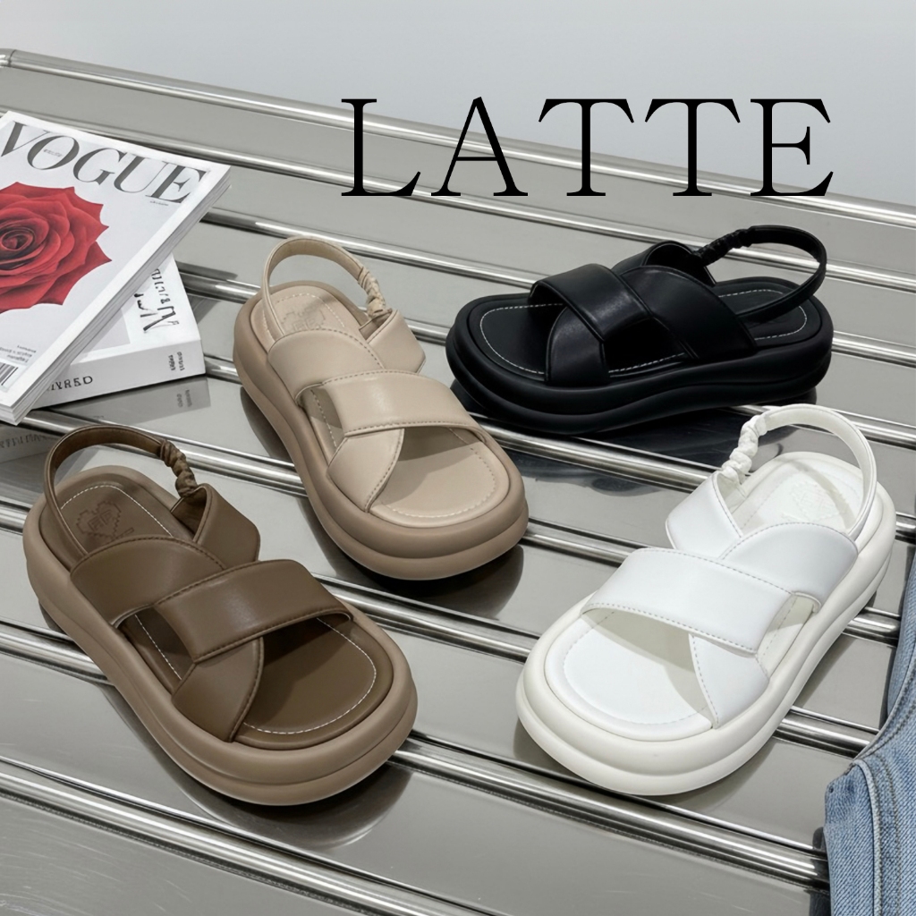 LATTE✨รองเท้าส้นตึกรัดส้น สูง 4 cm หนังนิ่ม สวยคลาสสิค ใส่สบาย