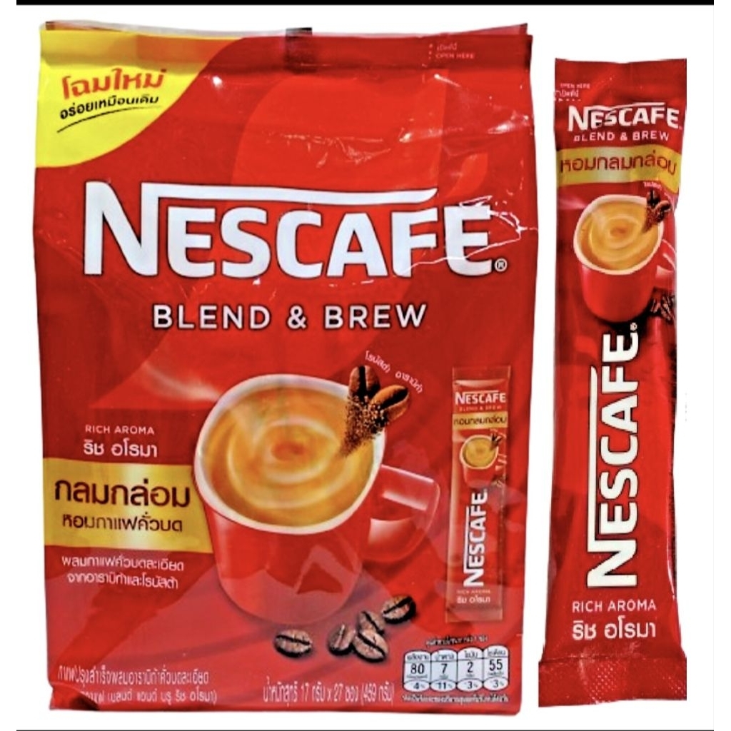 เนสกาแฟ เบลนด์ แอนด์ บรู ริช อโรมา (NESCAFÉ Blend & Brew Rich Aroma) 27 ซอง ราคา ถูกที่สุด ดีลบีเคเค แกลเลอรีภาพที่ 2