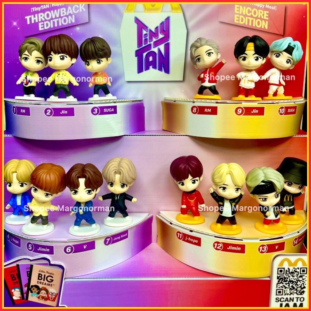 💜จินกล่องม่วง💜❤️พร้อมกล่องการ์ดลายจินของแท้100%❤️ แมคโดนัลด์ TinyTan Happy Meal Throwback Edition & Encore Edition
