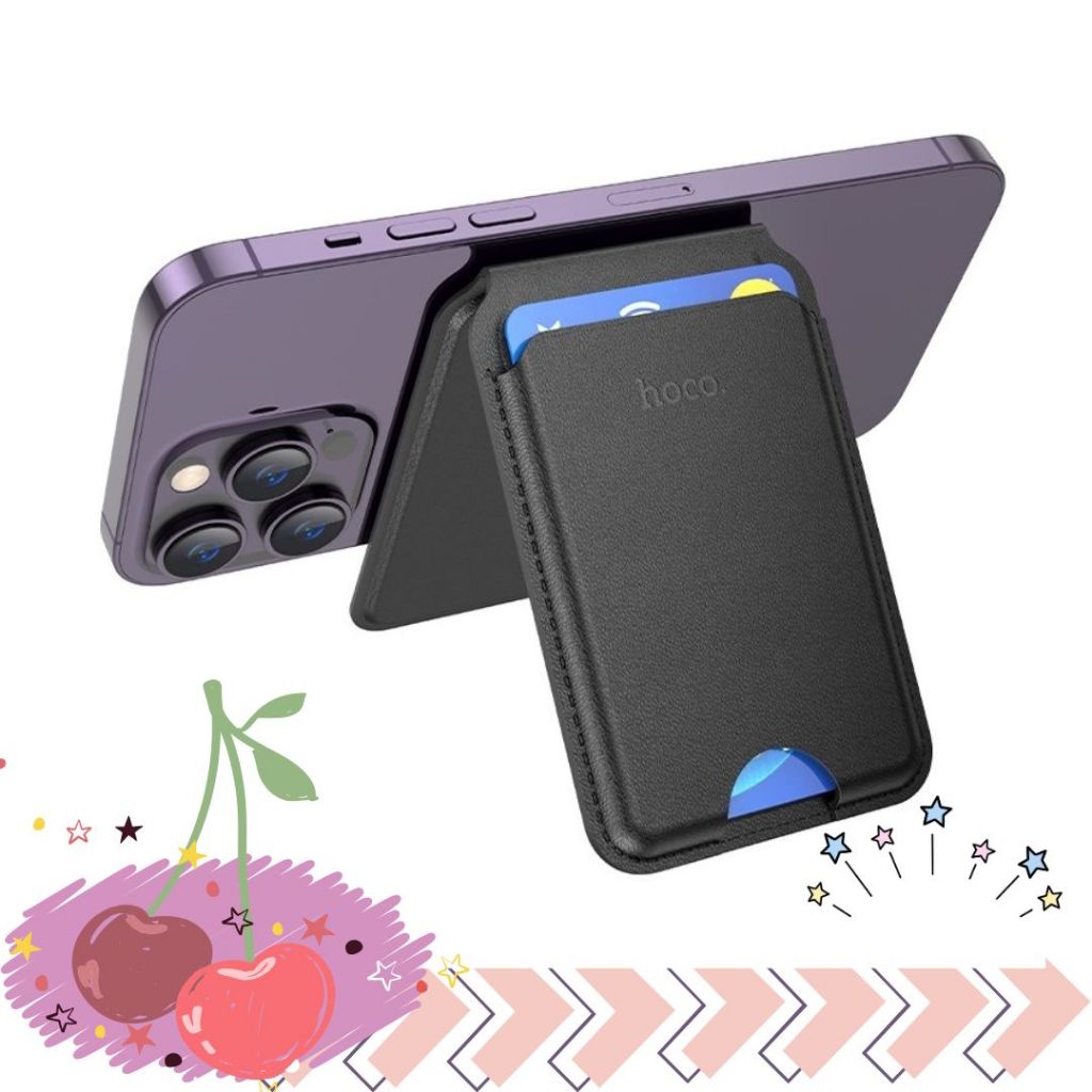 พร้อมส่งจากไทย Hoco GT3 Magnatic card holder ที่เก็บการ์ดแม่เหล็กรองรับ Mag Safe ใช้ตั้งโทรศัพท์ได้
