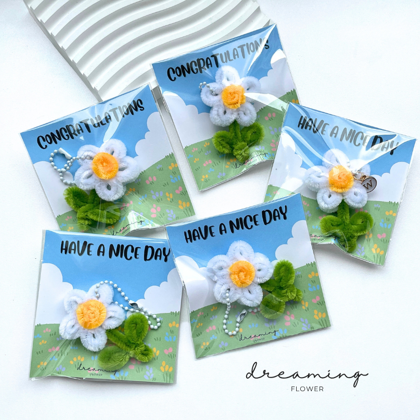 พวงกุญแจ ต้นทานตะวัน ต้นเดซี่ ทานตะวันกำมะหยี่ กำมะหยี่ ของปัจฉิม ของขวัญ ปัจฉิม การ์ดปัจฉิม ของแจก - รูปที่ 2