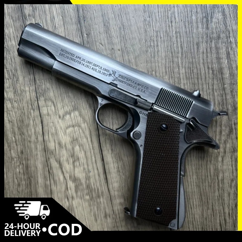 M1911 Peace Elite No Shooting ของเล่นเด็กโลหะผสมรุ่นใหม่ Colt ขนาดเล็กและถอดออกได้ ทนทานและมีสไตล์