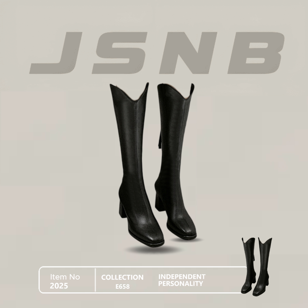JSNB ส่งฟรี รองเท้าบูทแฟชั่น พร้อมส่ง บูทส้นสูง รองเท้าส้นสูงแฟชั่น บูทสูงฤดูหนาว [LNE658]