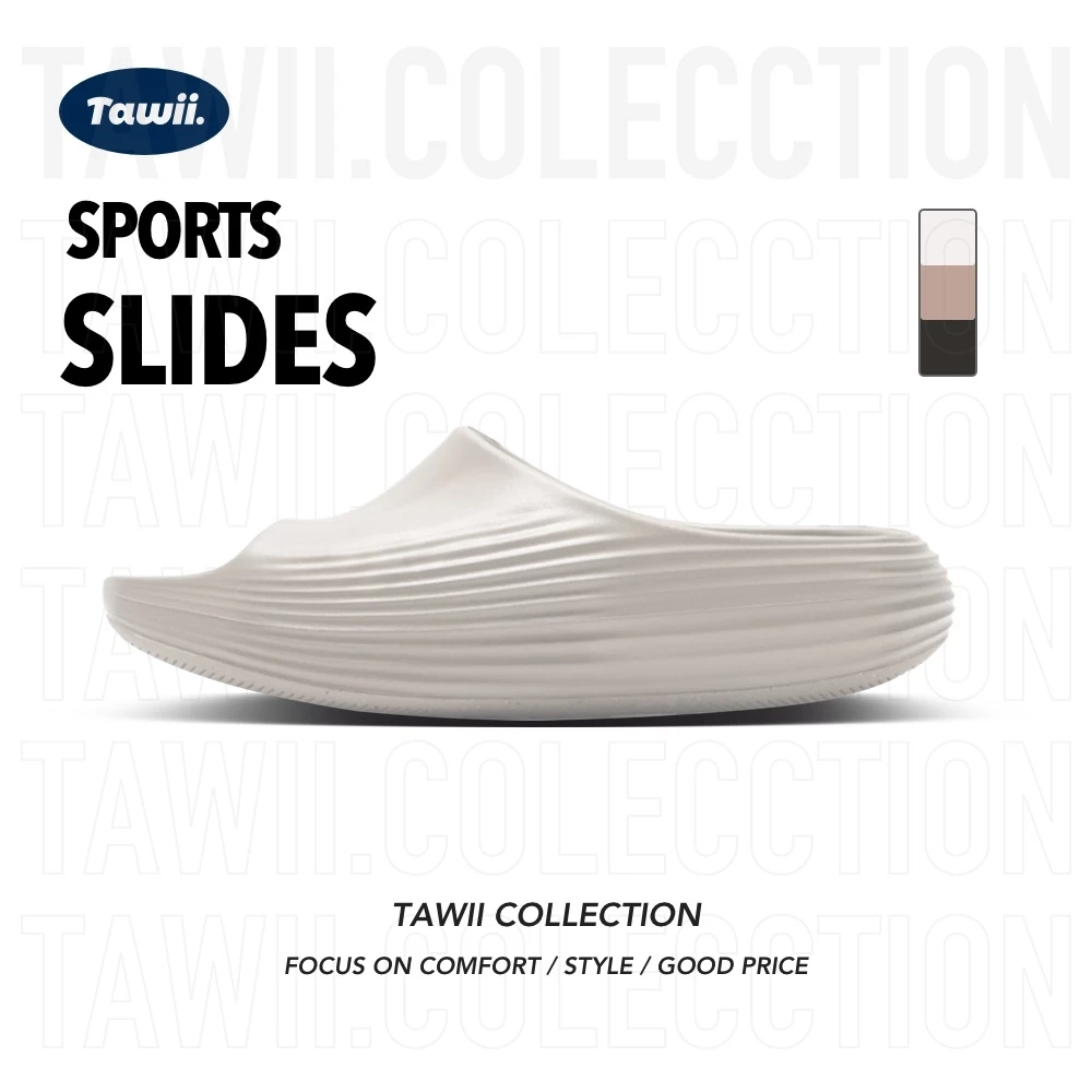 Tawii. รองเท้าแตะ EVA นุ่มสบาย ลื่นด้านล่างหนา รองเท้าแตะเพศฟรี รองเท้าชายหาด กิจกรรมกลางแจ้ง 3 สี