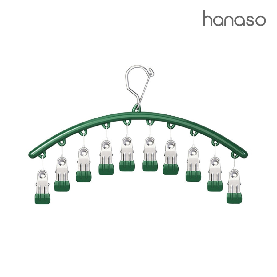 Hanaso ไม้แขวนหนีบผ้าพร้อมตะขอล๊อค ไม้แขวนหนีบผ้า pants hanger รับน้ำหนักได้ดี ยืดหยุ่นดี แรงยึดแน่น