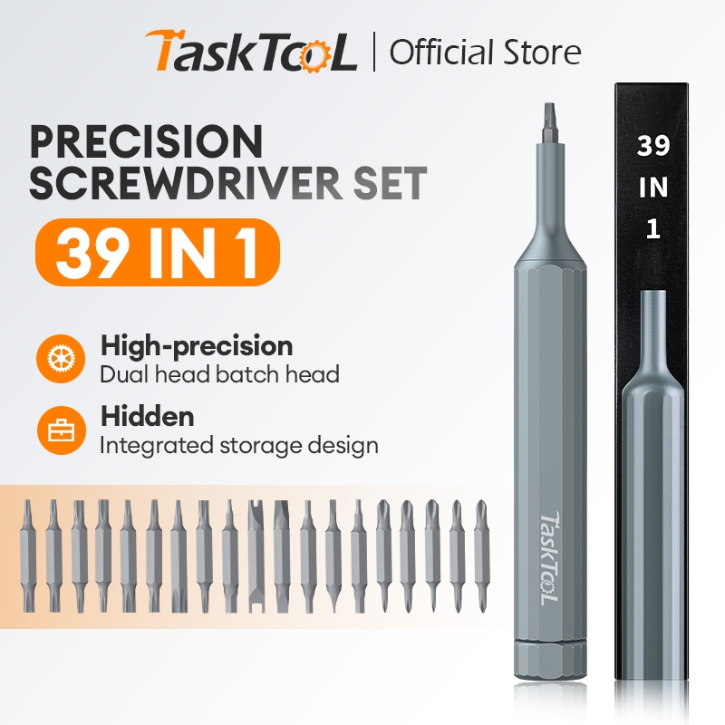 TASKTOOL ชุดไขควงพกพา ไขควงแม่หเล็ก 39 in 1 ไขควงอเนกประสงค์สําหรับซ่อมแซมโทรศัพท์มือถือ