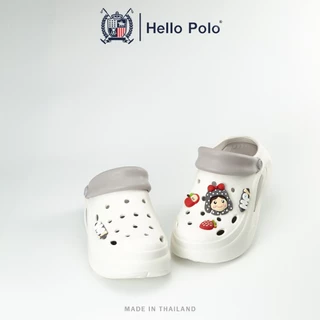 Hello Polo รองเท้ารัดส้นผู้หญิง ดีไซน์เรียบง่าย ดีไซน์ระบายอากาศ พื้นหนา กันลื่น อ่อนนุ่ม วัสดุ EVA น้ำหนักเบา HP8059