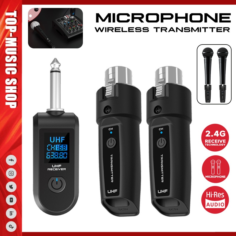 ใหม่ 2.4G ไร้สายทุ่นระเบิดระบบสายไฟไร้สาย, Capacitive / Motion Coil ไมโครโฟนรองรับแหล่งจ่ายไฟ 48V