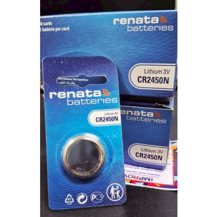 Renata CR-2450 ถ่านกระดุม CR2450N 3V Battery Lithium ถ่านกระดุม แพ็ค 1 ก้อน