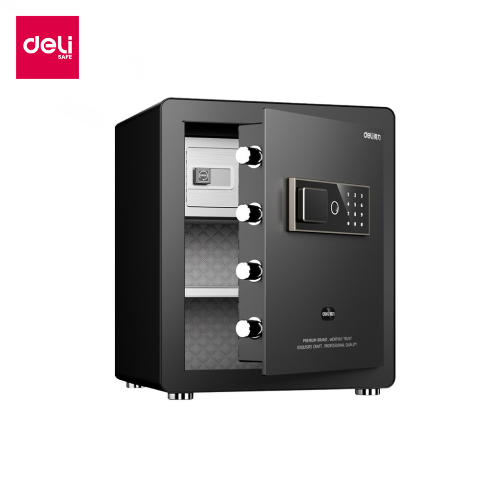 Deli ตู้เซฟนิรภัย ตู้เซฟสแกนลายนิ้วมือ ระบบดิจิตอล ล็อคหนา4แบบ ความปลอดภัยสูง รั