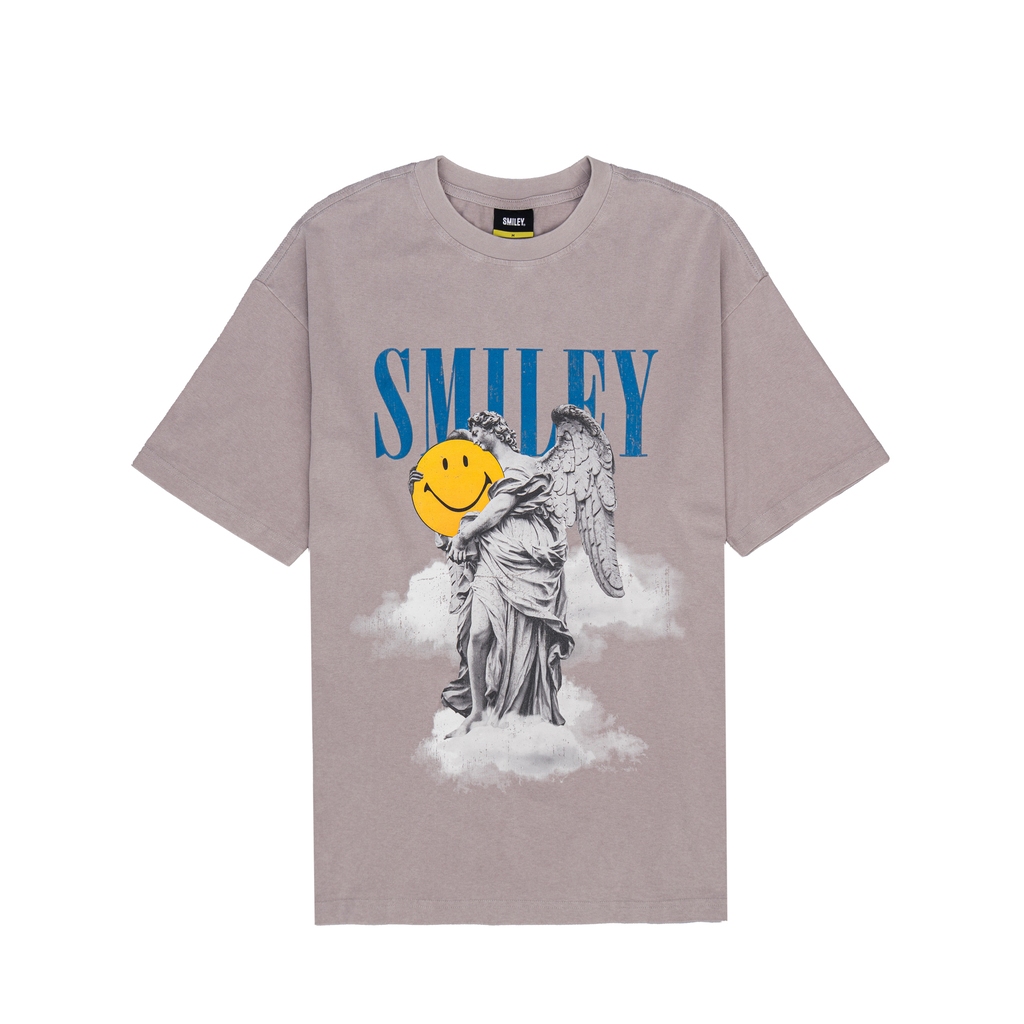SMILEY® VINTAGE WINGS STATUE  GREY GRAPHIC  T-SHIRT