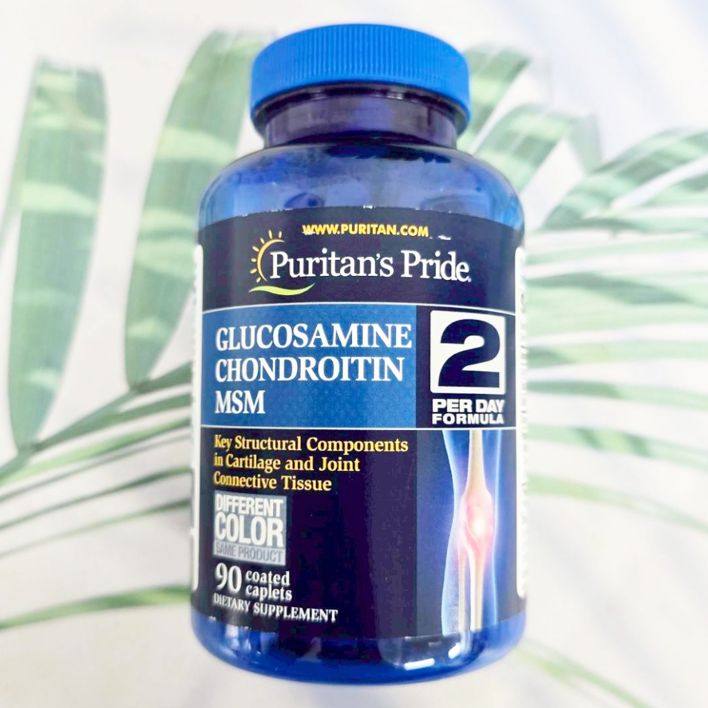 (Puritan's Pride®) Glucosamine, Chondroitin & MSM-2 Per Day Formula 90 Coated Caplets กลูโคซามีน คอน