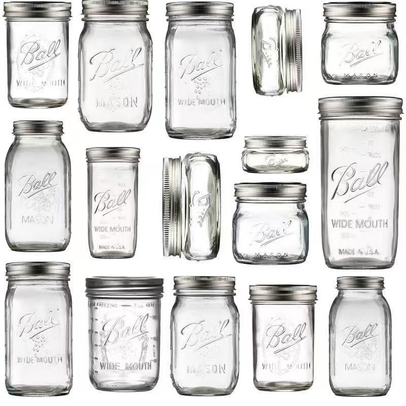 พร้อมส่งจากไทย ขวดโหลแก้ว ขวดแก้วถนอมอาหาร สไตล์ Ball mason jar ฝาปิดแบบ 2ชั้น Air tight สุญญากาศ ปิดแน่นสนิทไม่รั่วซึม