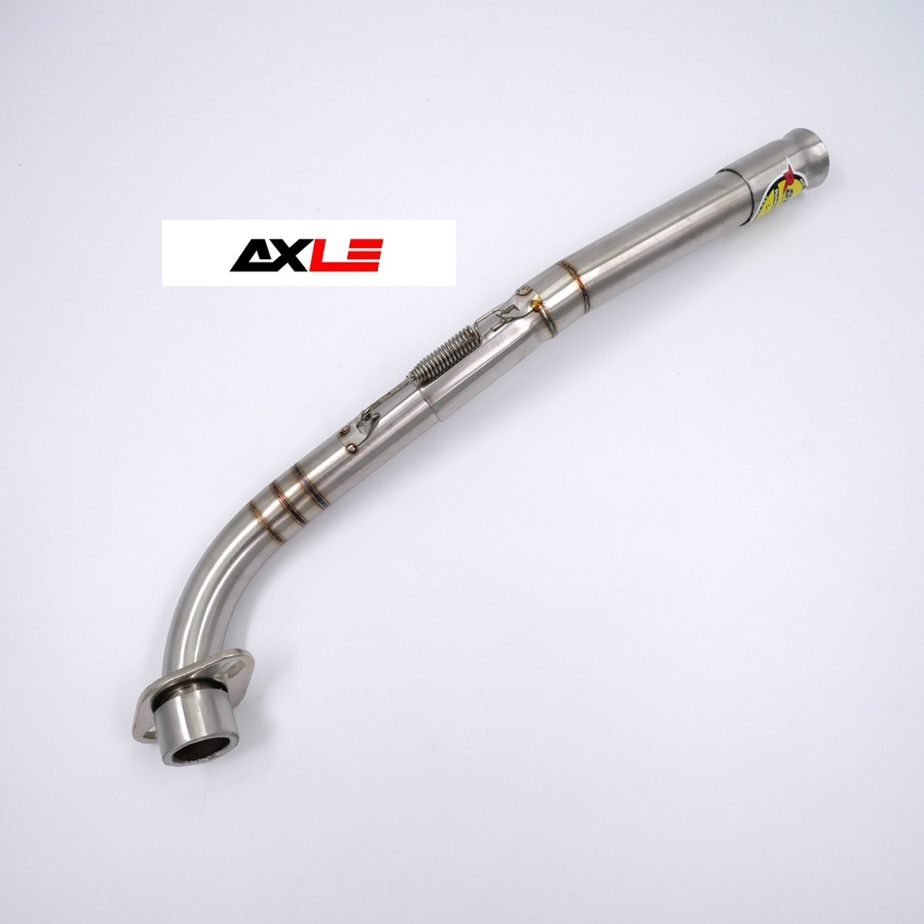 คอท่อหน้าแต่งสแตนเลส+สลีปออน 25 ออก 28 mm. (AXLE)