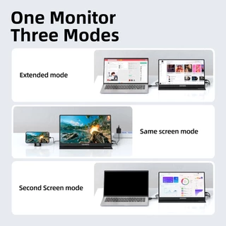 GOOJODOQ 15.6 นิ้ว จอพกพา มอนิเตอร์ สําหรับแล็ปท็อป หน้าจอสัมผัส หน้าจอสัมผัส 1080p Portable Monitor
