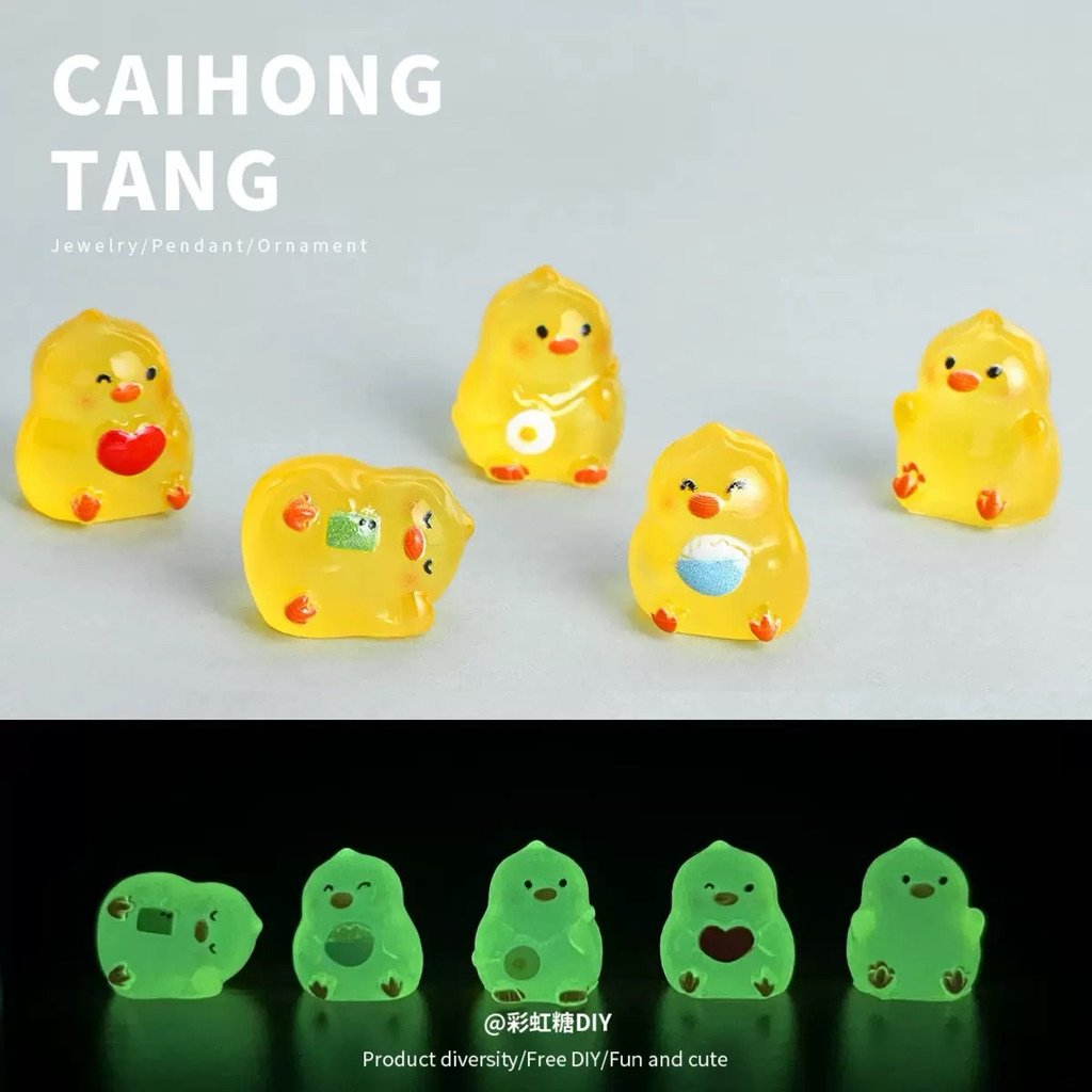 🇹🇭 ลูกเจี๊ยบ 3D เรืองแสง ลูกไก่ เรซิ่นเรืองแสง โมเดลจิ๋ว สำหรับตกแต่ง DIY